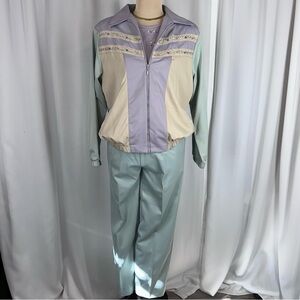 Vintage Alfred Dunner 2pc Tracksuit Sz 6P Pants Jacket Athleisure Sporty Casual